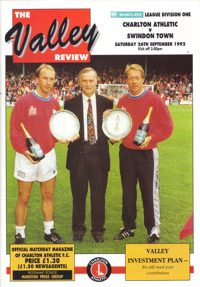 <b>Saturday, September 26, 1992</b><br />vs. Charlton Athletic (Away)